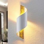 Lindby wall light Desirio, white/gold, 35cm, metal