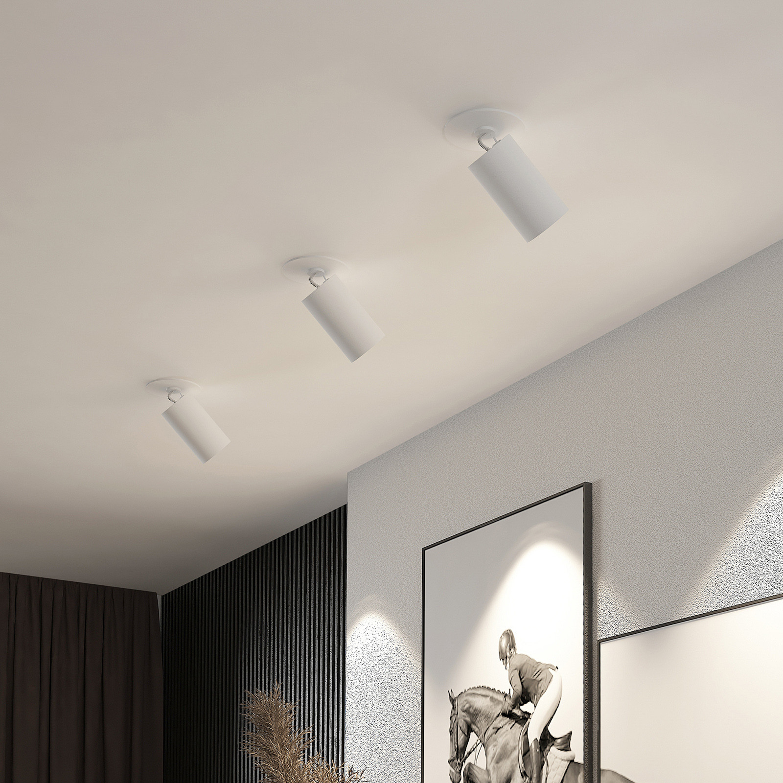 Projetor de encastrar Arcchio Davin, cilindro, branco