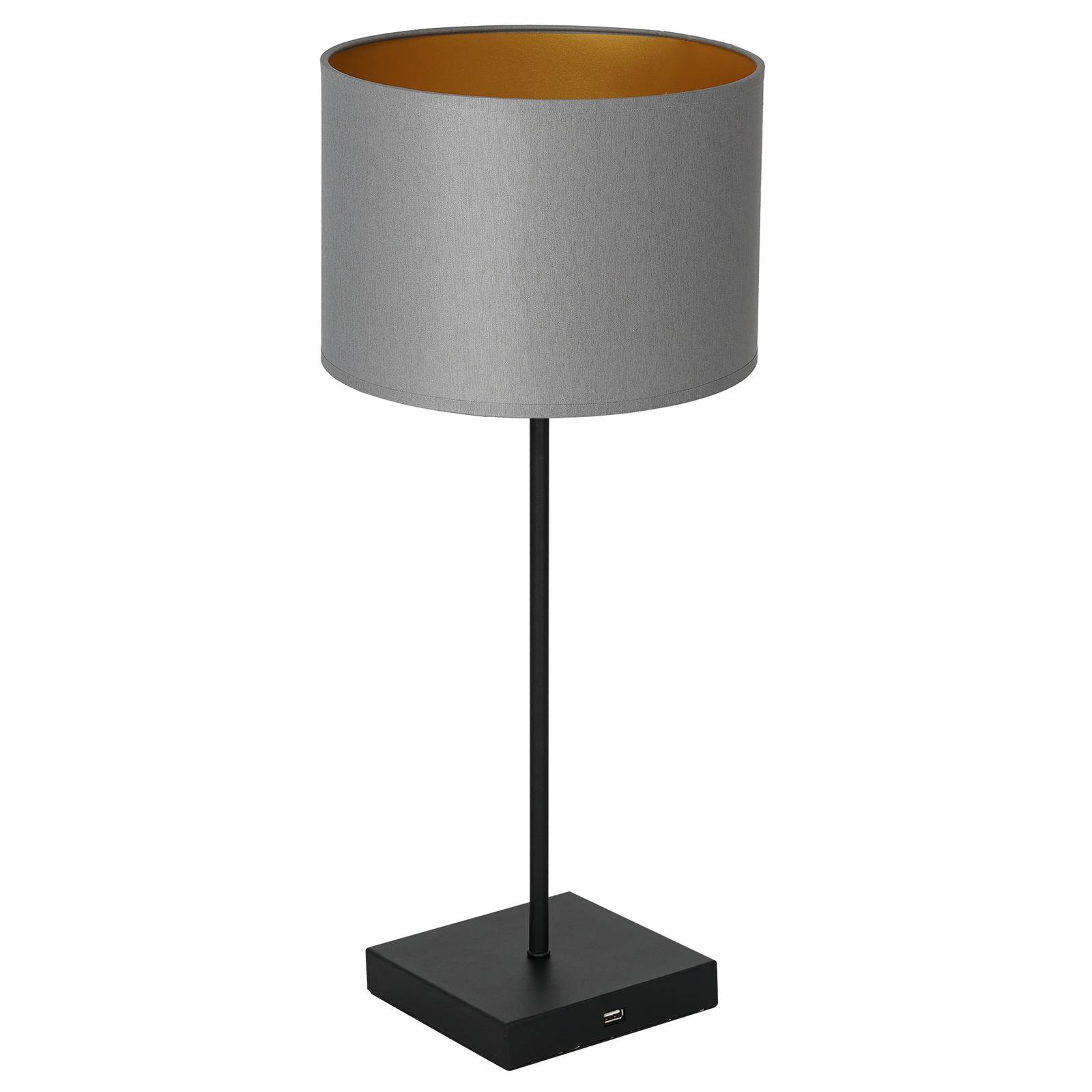 luminex lampe à poser table noir, cylindre gris-doré