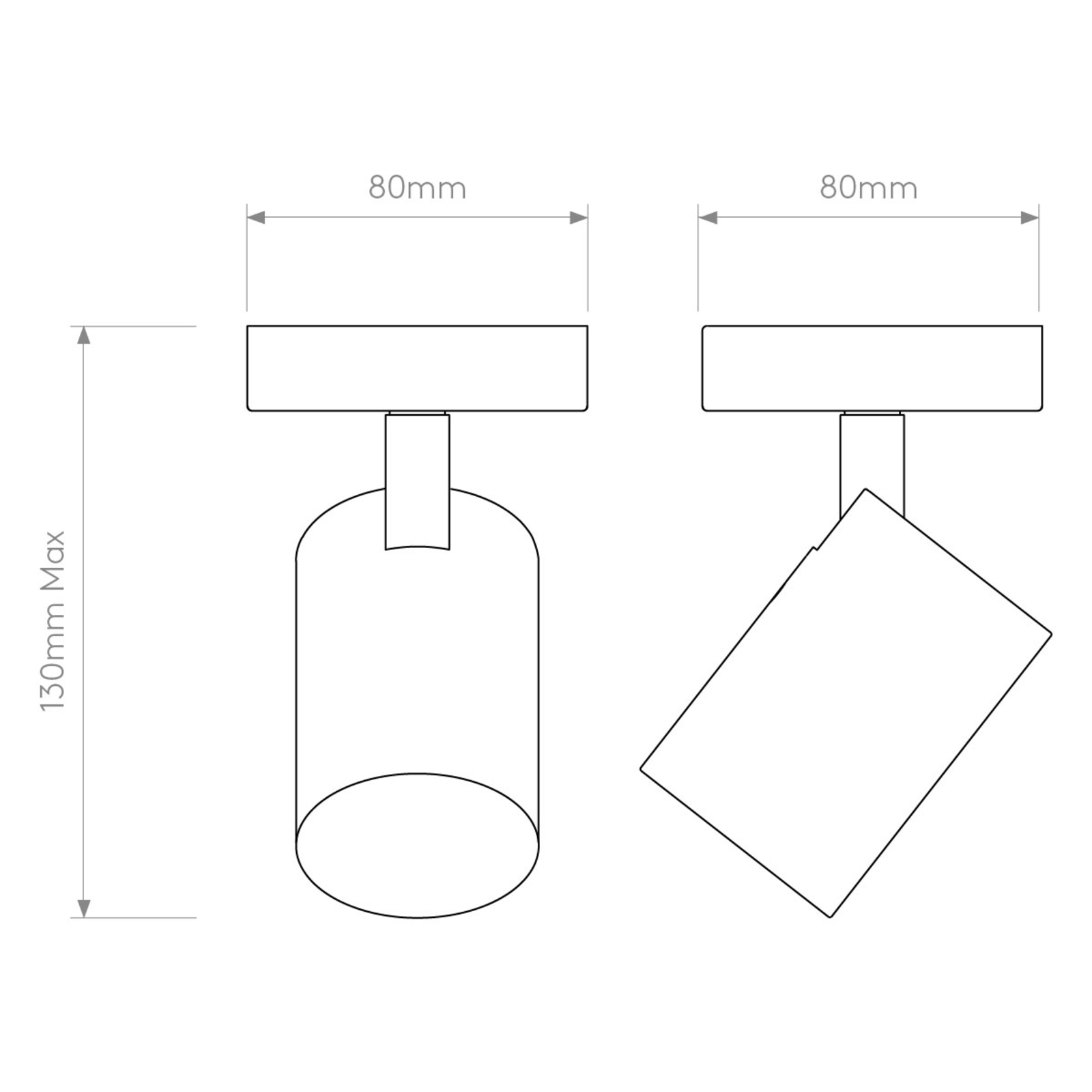 Astro Ascoli Single spot pour plafond nickel mat