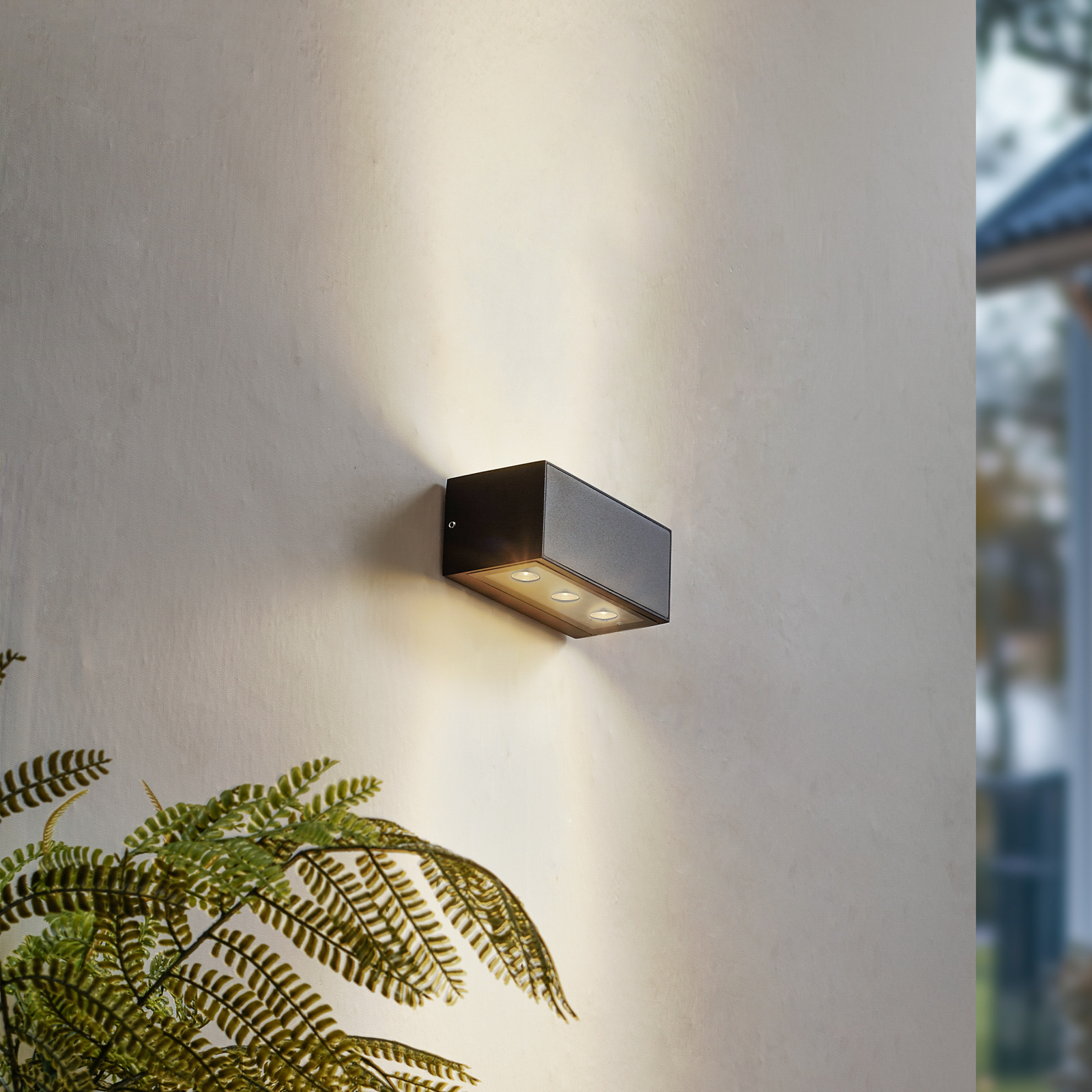 Selim LED En el exterior Aplique de Pared L15,3 Negro - Lucande