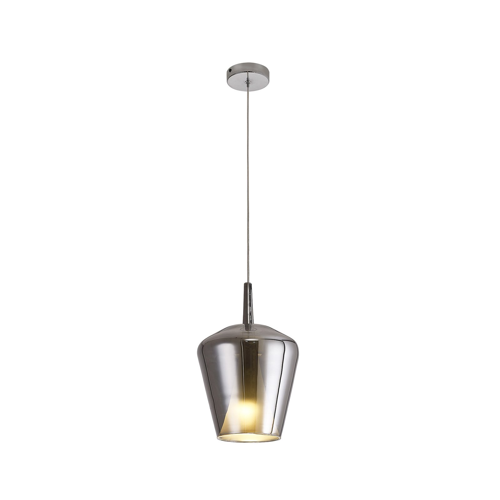 Elsa hanglamp, 1-lamp, Ø 22,5 cm, glas, chroom