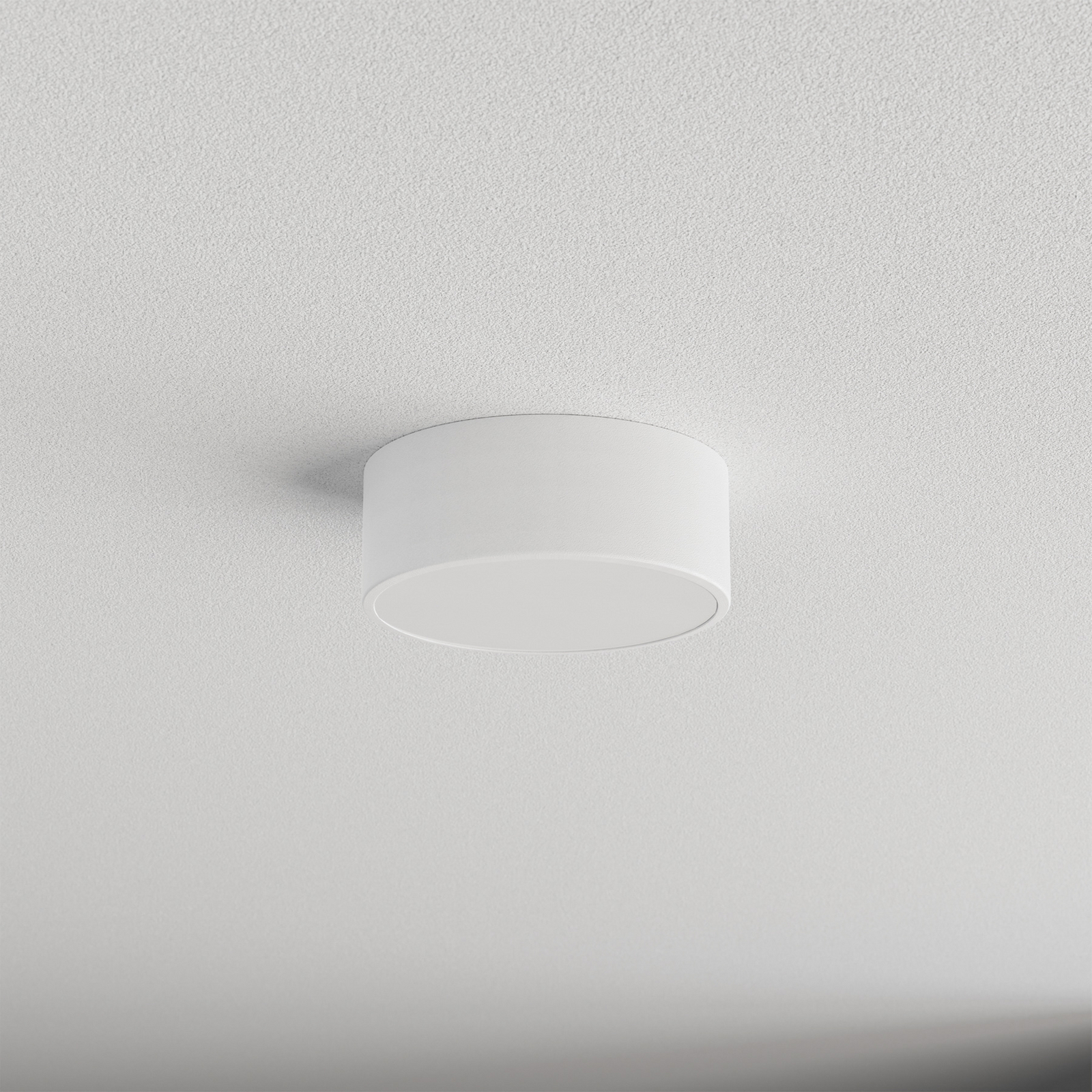 Lampa sufitowa Cleo, Ø 20 cm, IP54, biała, metal, E27