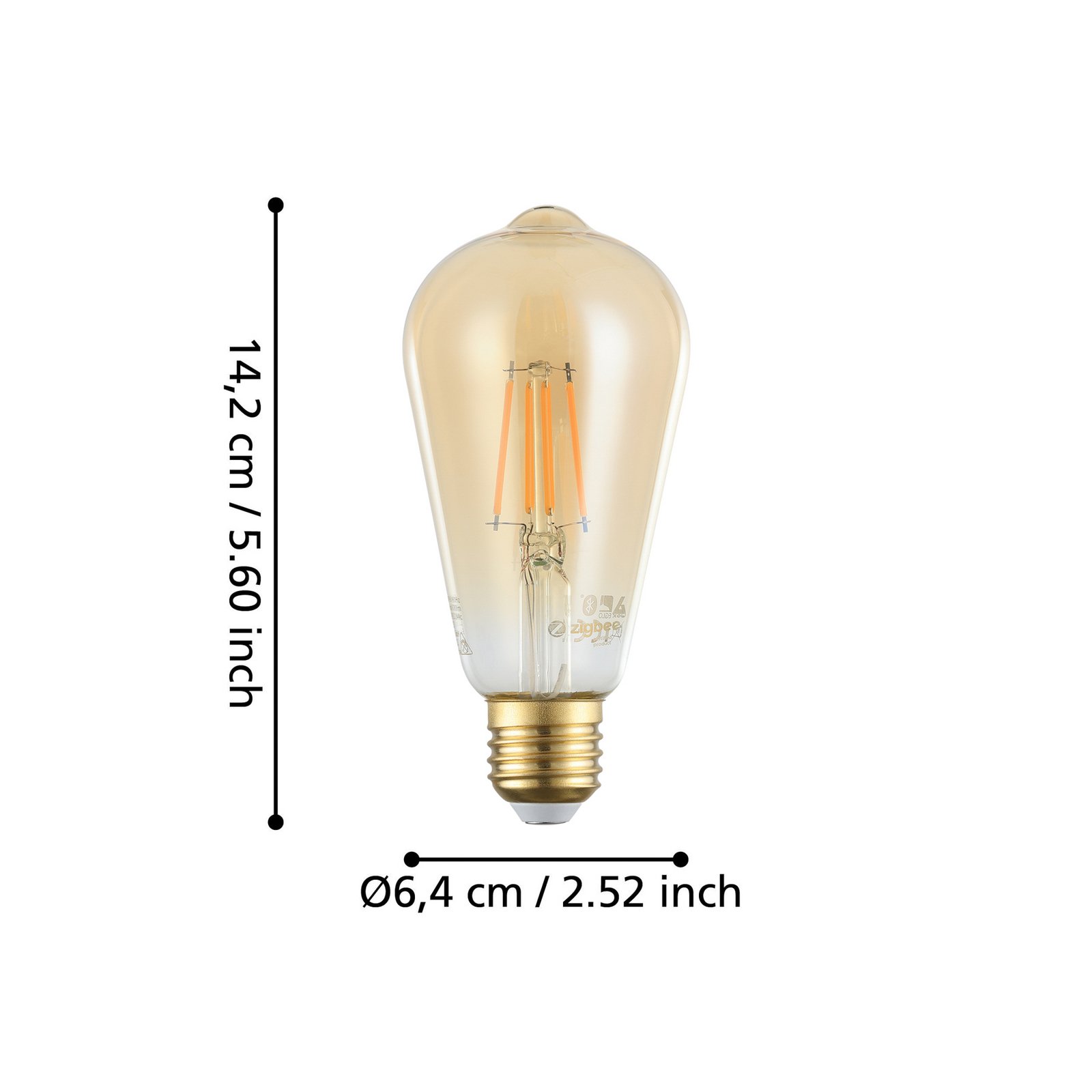 EGLO connect E27 ST64 lampa 5,5W 500lm 2200K 2szt EGLO connect E27 ST64 lampa 5,5W 500lm 2200K 2szt