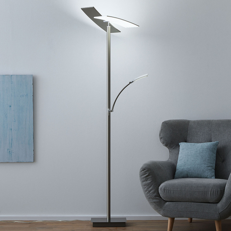 B-Leuchten Duo LED-gulvlampe, matt nikkel CCT
