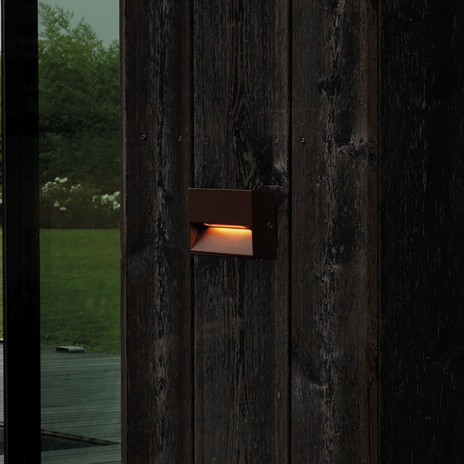 Ideal Lux udendørs væglampe Dedra, brun, 10 x 6,5 cm