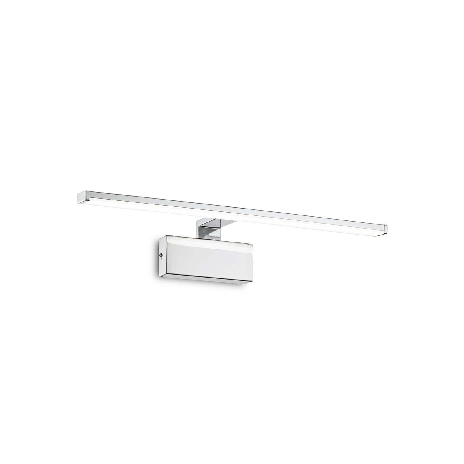 IDEAL LUX LED sienas lampa „Alma“, hroma krāsas metāls, platums 51 cm