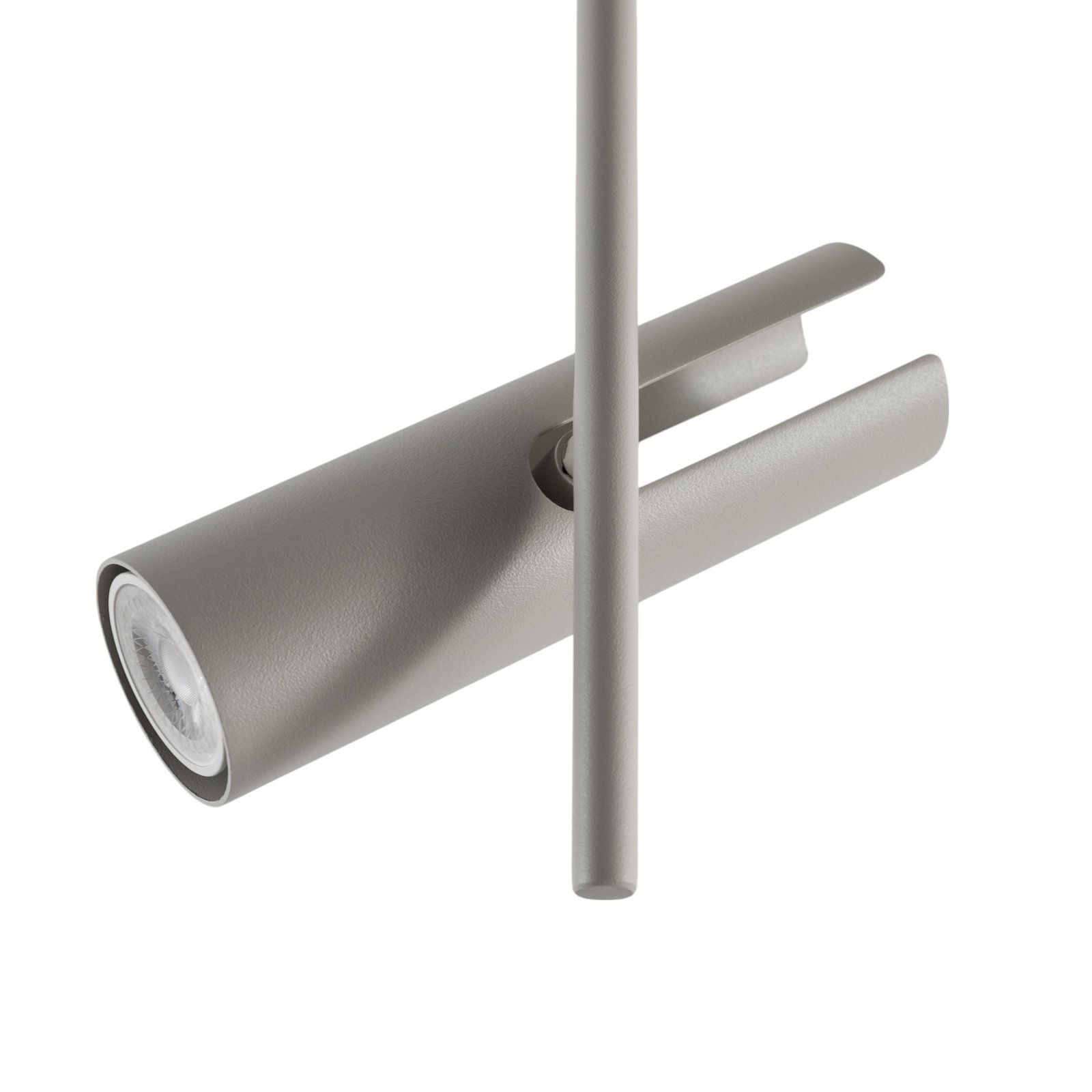 Deckenspot Leda 2, taupe, 2-flammig, Stahl, GU10, Höhe 55 cm