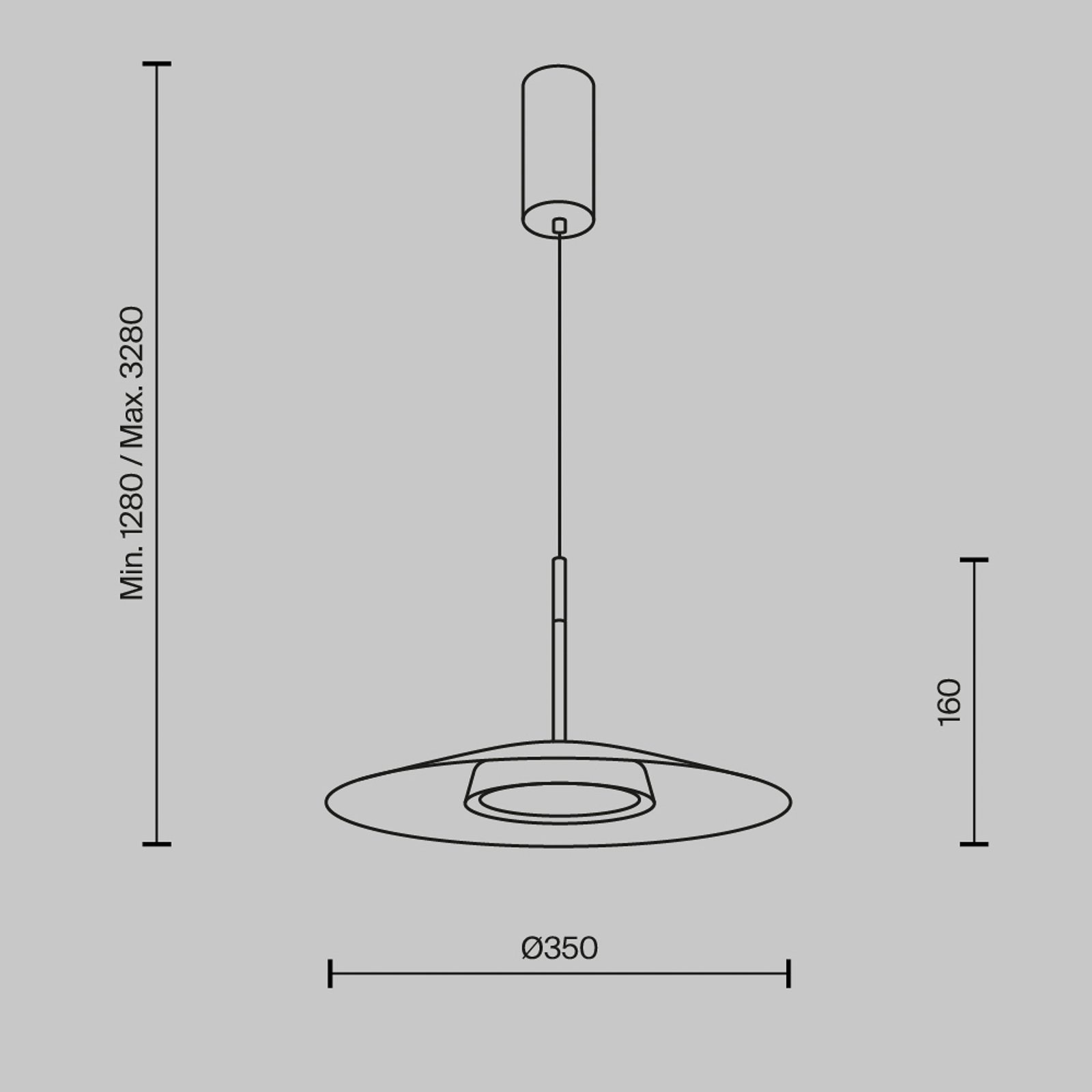 Maytoni LED-es függesztéklámpa El, Ø 35 cm, fekete, alumínium