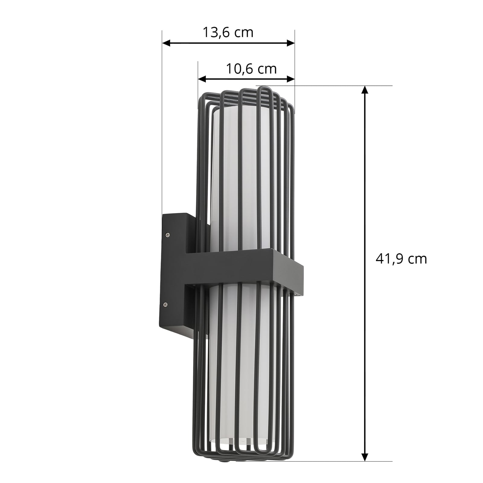 Lucande Außenwandleuchte Chandan, anthrazit, 2-flg., IP54