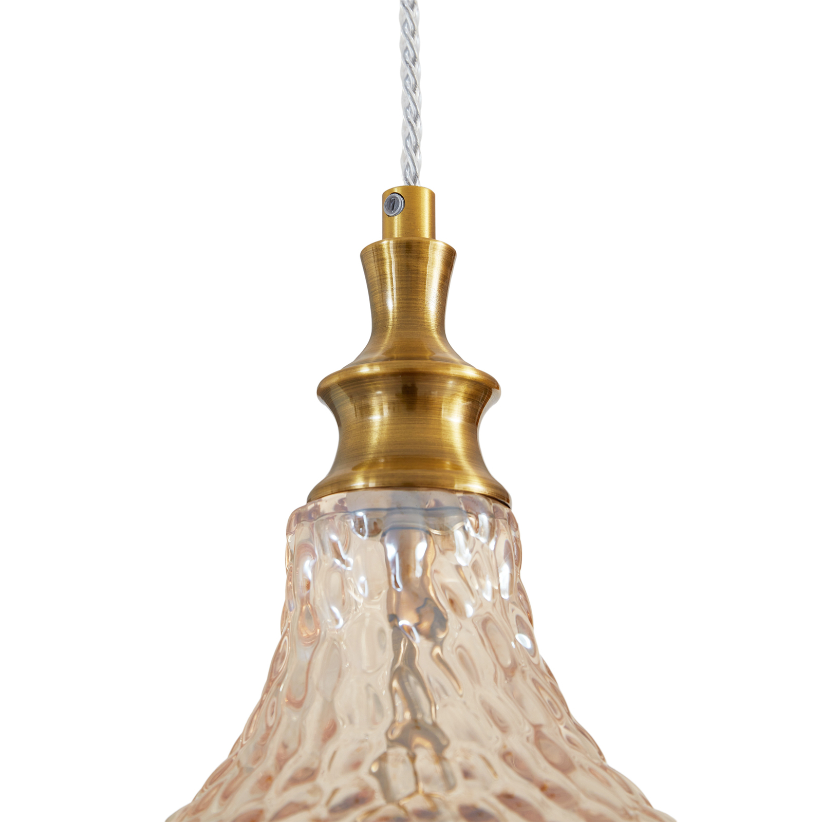 Lindby suspension Drakar, à 1 lampe, ambre, verre, Ø 19,5 cm