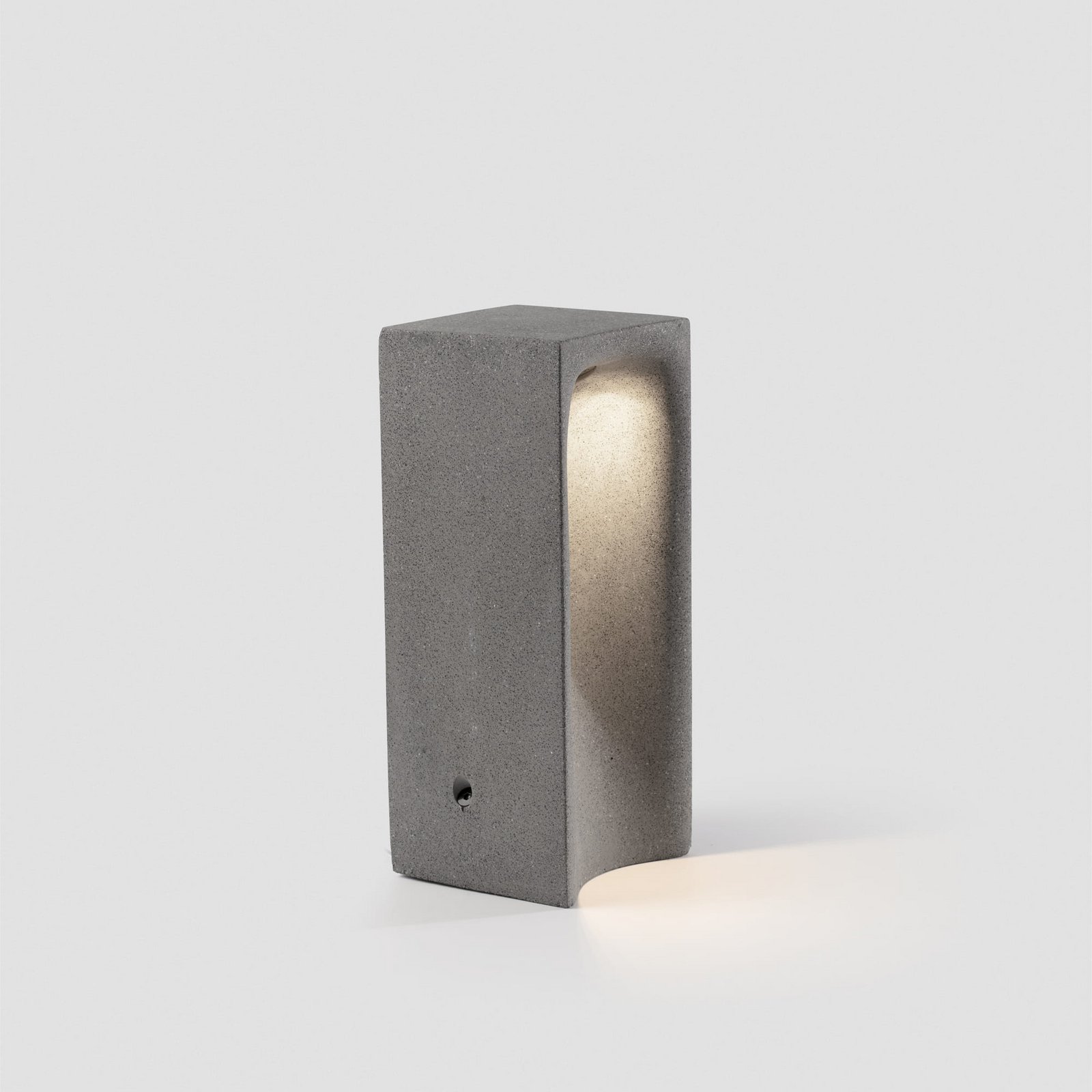 LED pedestal light Grot, 2700K, grey, concrete, IP55, height 40 cm