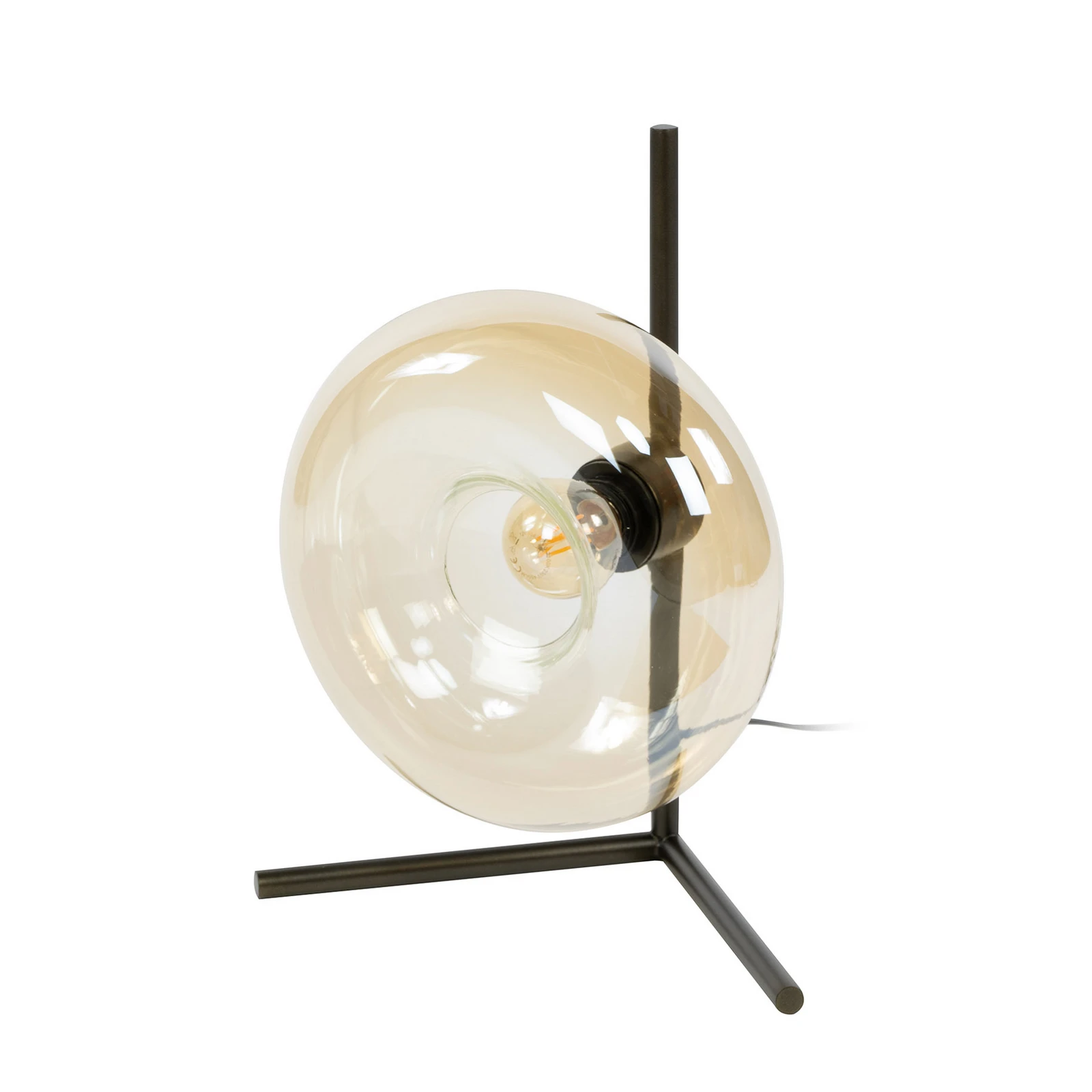 Stolová lampa Soll, jantárová, sklo, Ø 27 cm, E27, 1-pl.