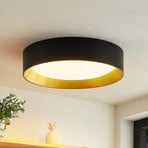 Lindby LED-Deckenleuchte Kambia, 45 cm, schwarz/gold, Metall