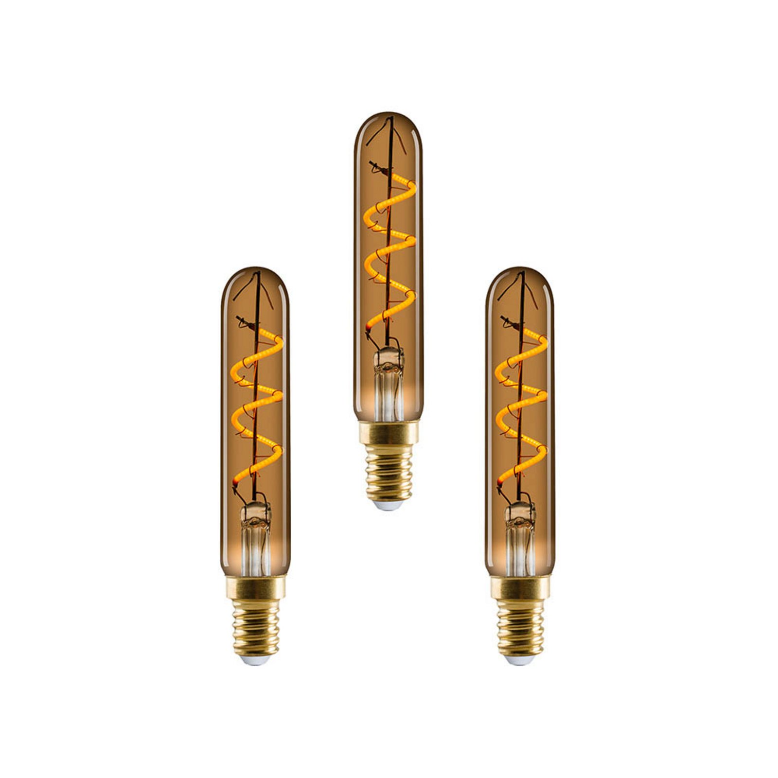 3-pack Bec LED 2W (80lm) Reglabil T19 Golden  E14 - e3light