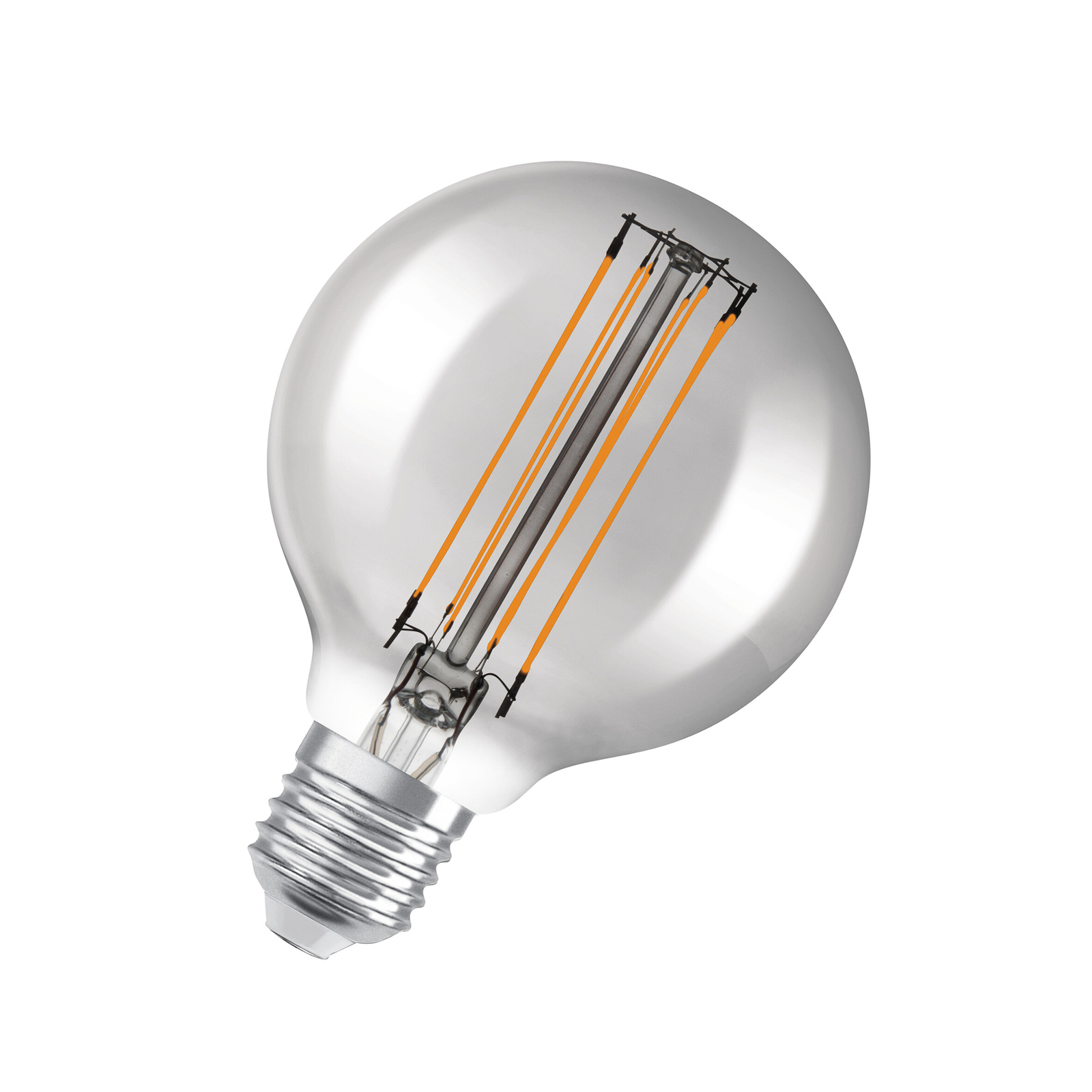 OSRAM LED Vintage 1906, G80, E27, 11 W, grey, 1,800 K, dimmable.