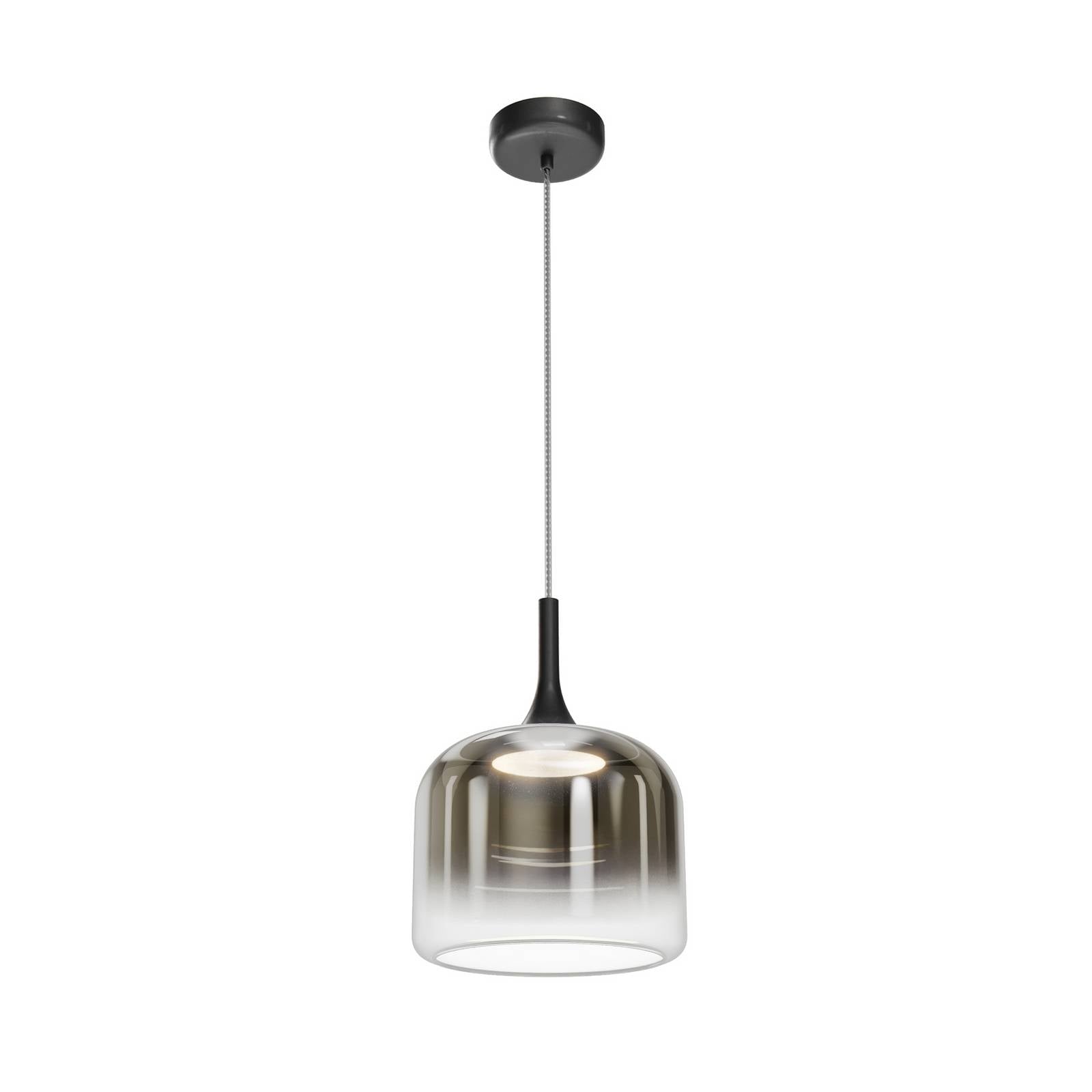 Maytoni LED-Hängeleuchte Spirito, rauchgrau, Glas, Ø 26 cm