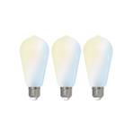 LUUMR Smart LED-pære, 3 stk, E27, ST64, 7W, mat, Tuya