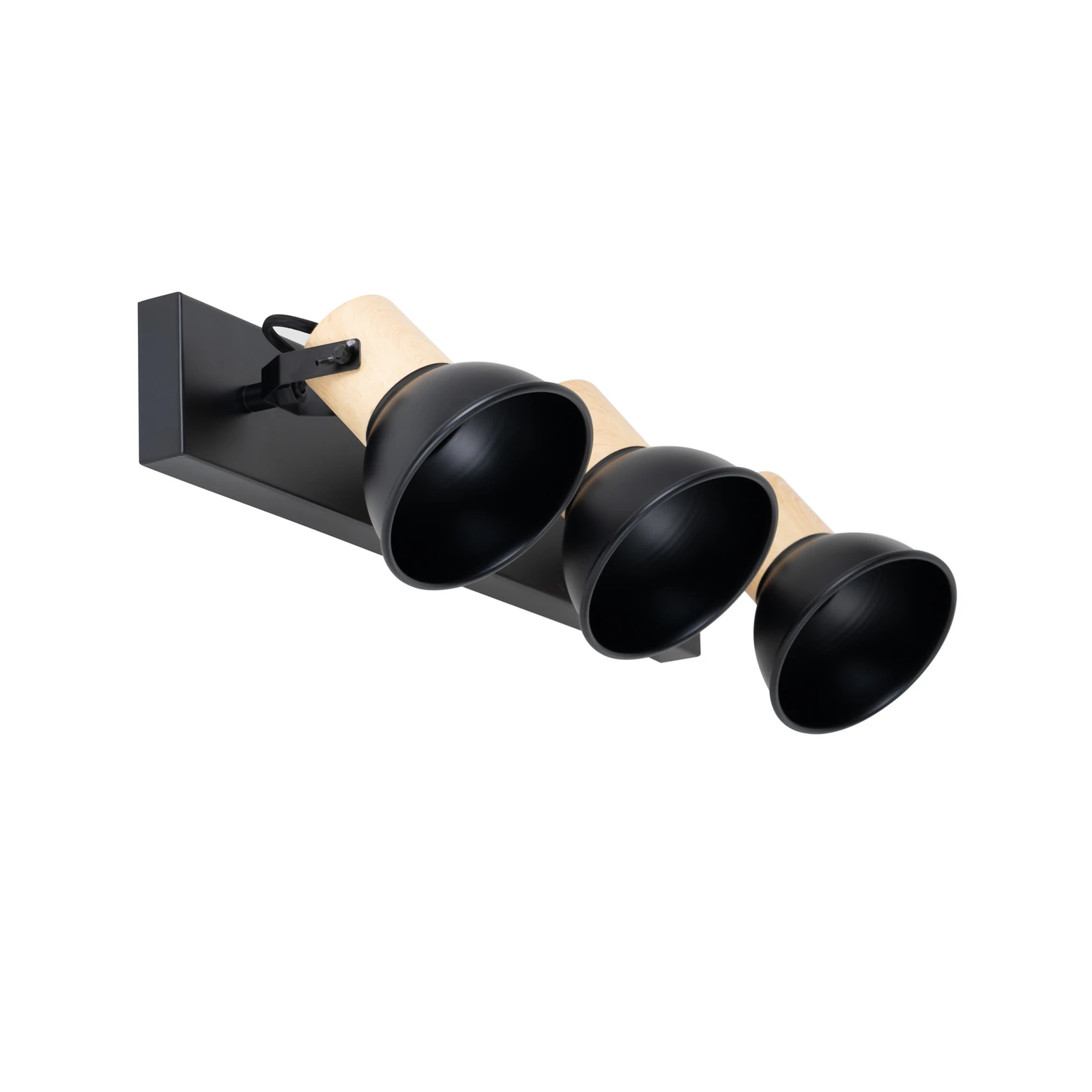 Lindby Bosko spotlight, sort, 3 lyskilder, langt