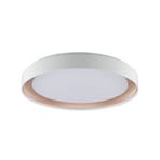 Plafón LED Waldo, blanco/oro rosa, Ø 48,5 cm, CCT, atenuable.