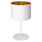 Bordlampe Soho, sylindrisk høyde 34 cm hvit/gull