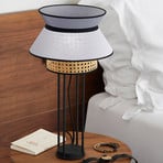 MARKET SET Singapour DBL table lamp, white/grey