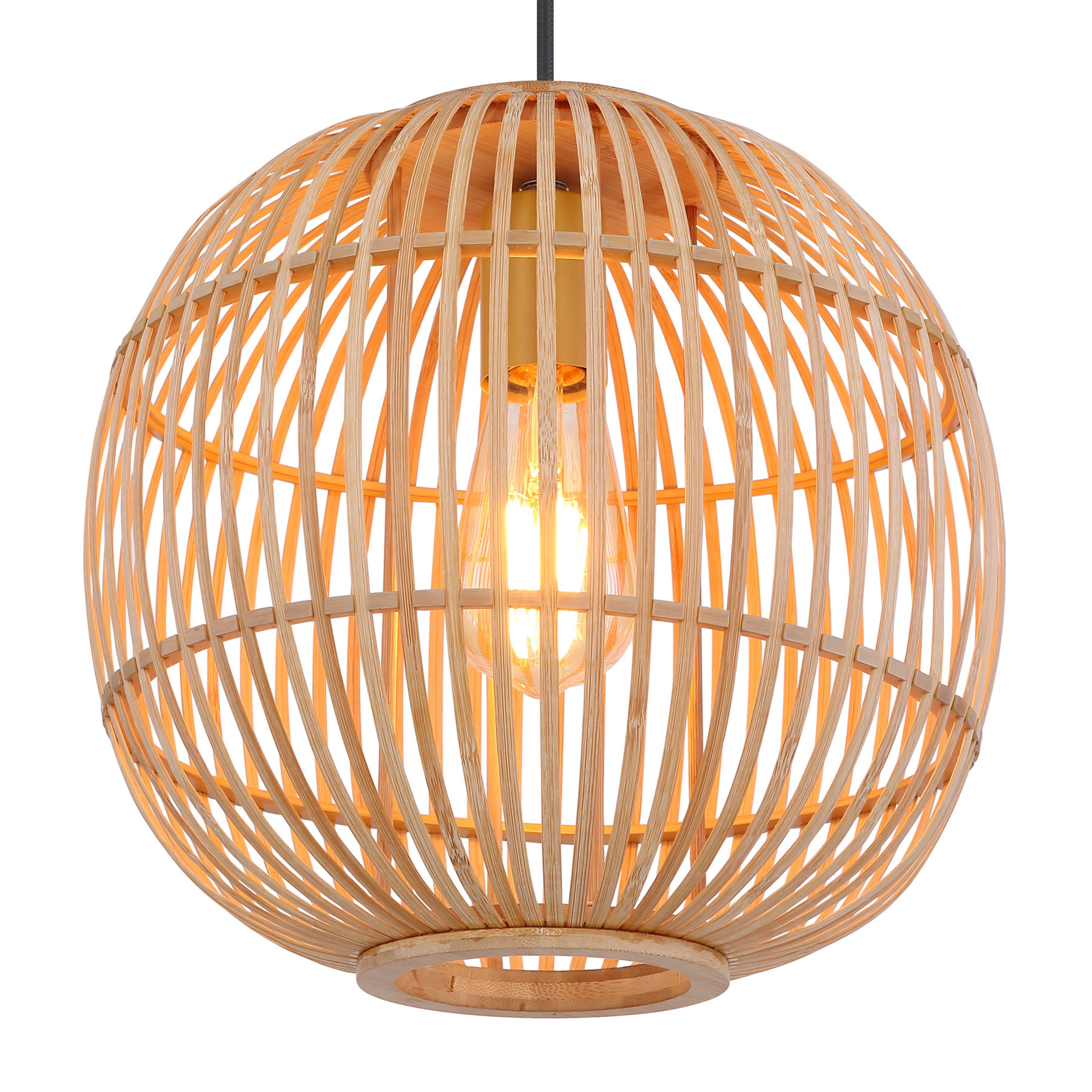 Lampada a sospensione Hildegard in bambù