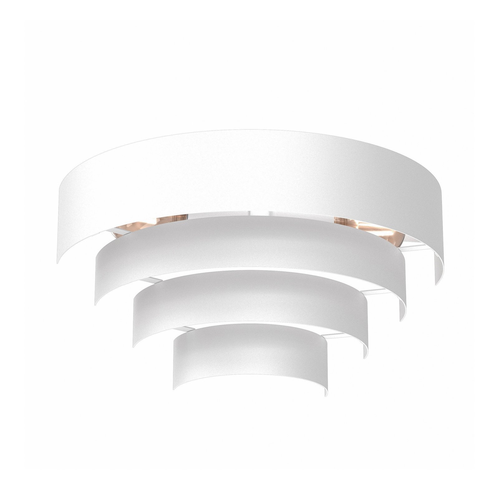 Levin wall light, steel lampshade, white