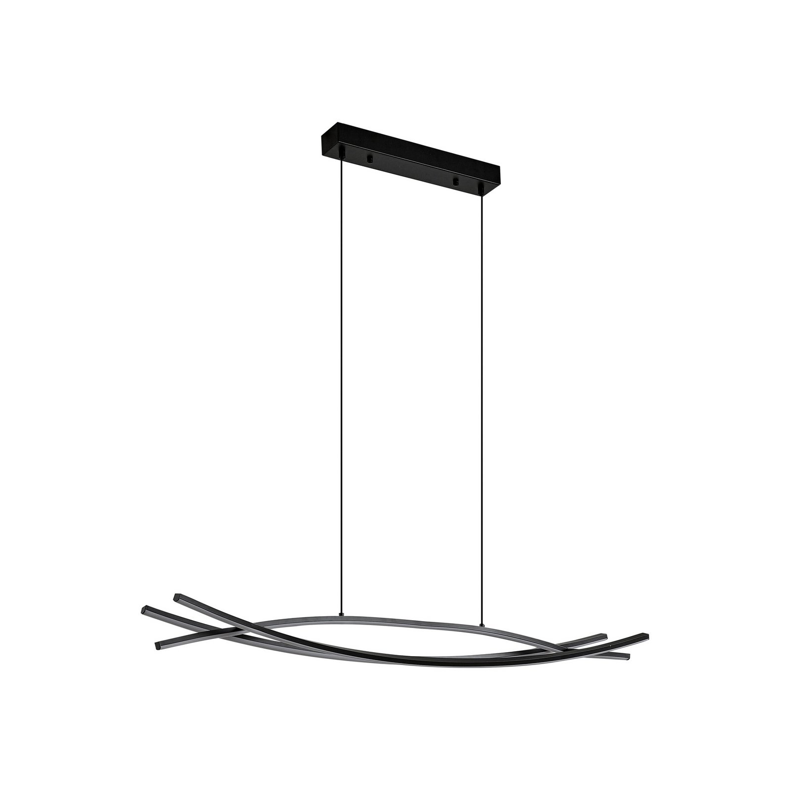 Suspension LED Lucande Sayori, 98 cm, noir, à intensité variable