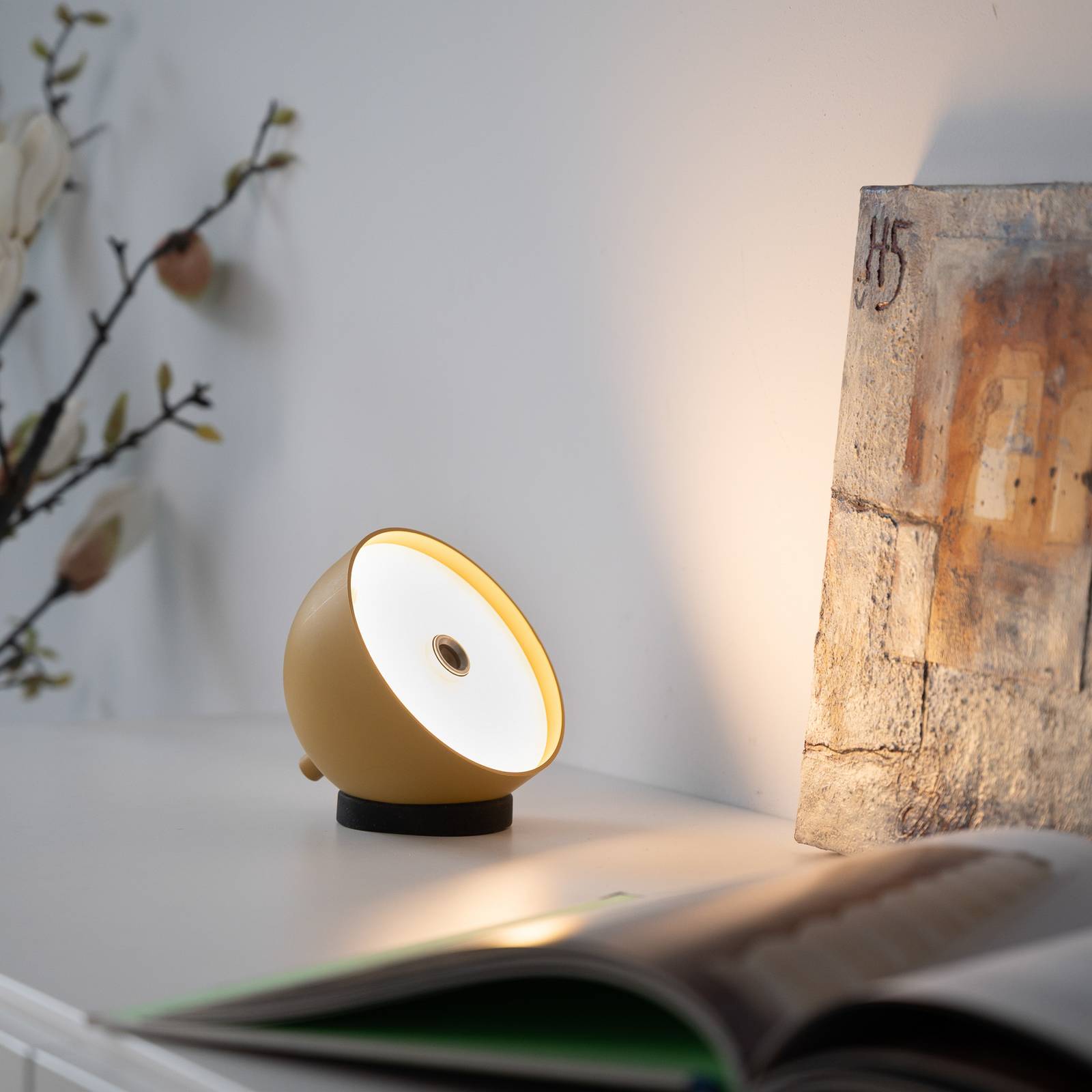 SCHÖNER WOHNEN LED-Akku-Tischlampe Bellies Blütenzauber IP54 günstig online kaufen