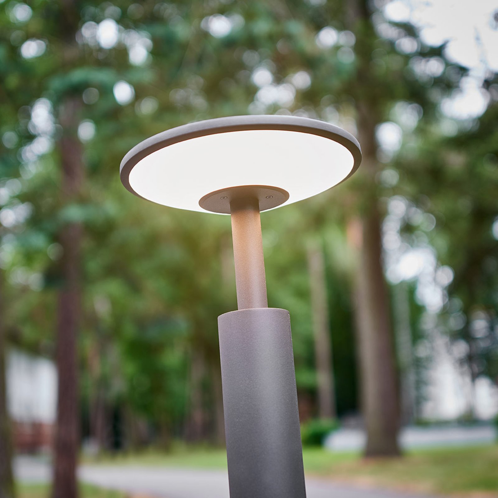 Fenia Buiten Tuinlamp H100 Anthracite/Opal - Lucande
