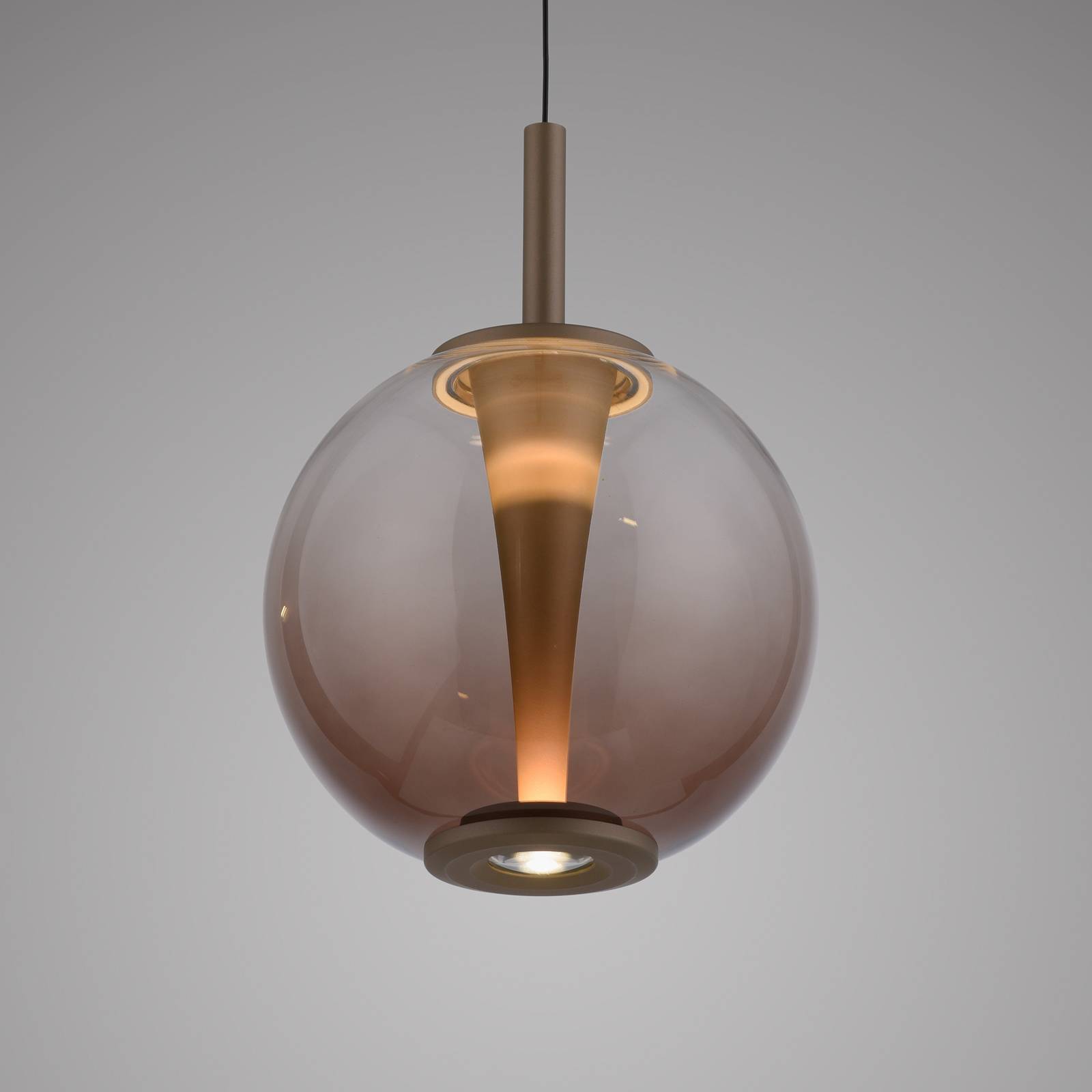 PURE LED-Pendellampe Infinity, bronze/amber, Ø 18 cm, CCT günstig online kaufen
