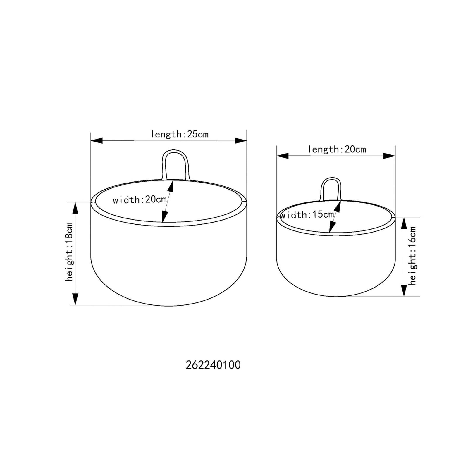 Cestino portaoggetti HDHang, alghe marine, set da 2 - House Doctor