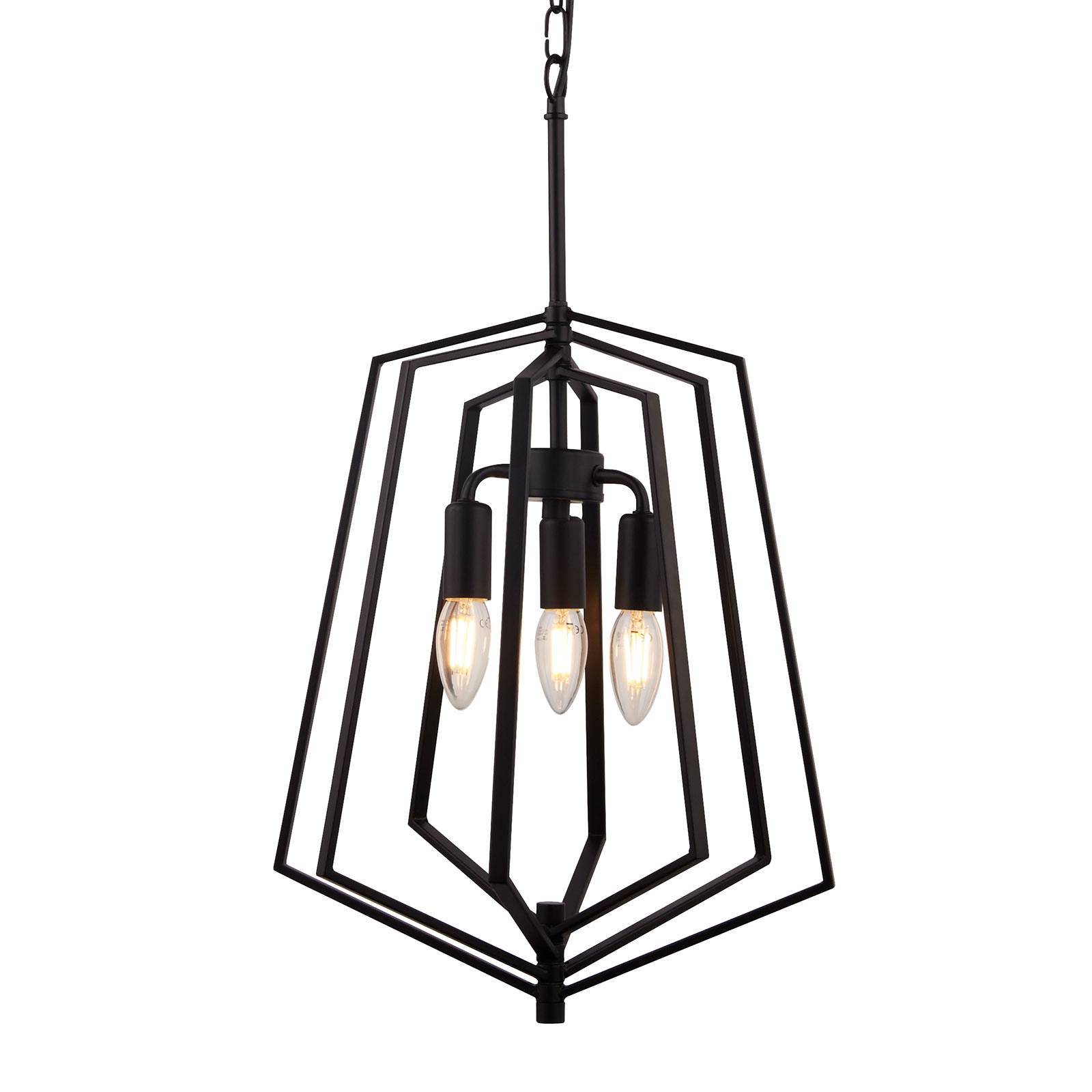 Photos - Chandelier / Lamp Searchlight Slinky hanging light, 3-bulb, black, Ø 35 cm 