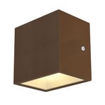 SLV Sitra Cube LED outdoor wall lamp, rust