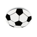 Football LED ceiling light, black/white, Ø 27.5 cm