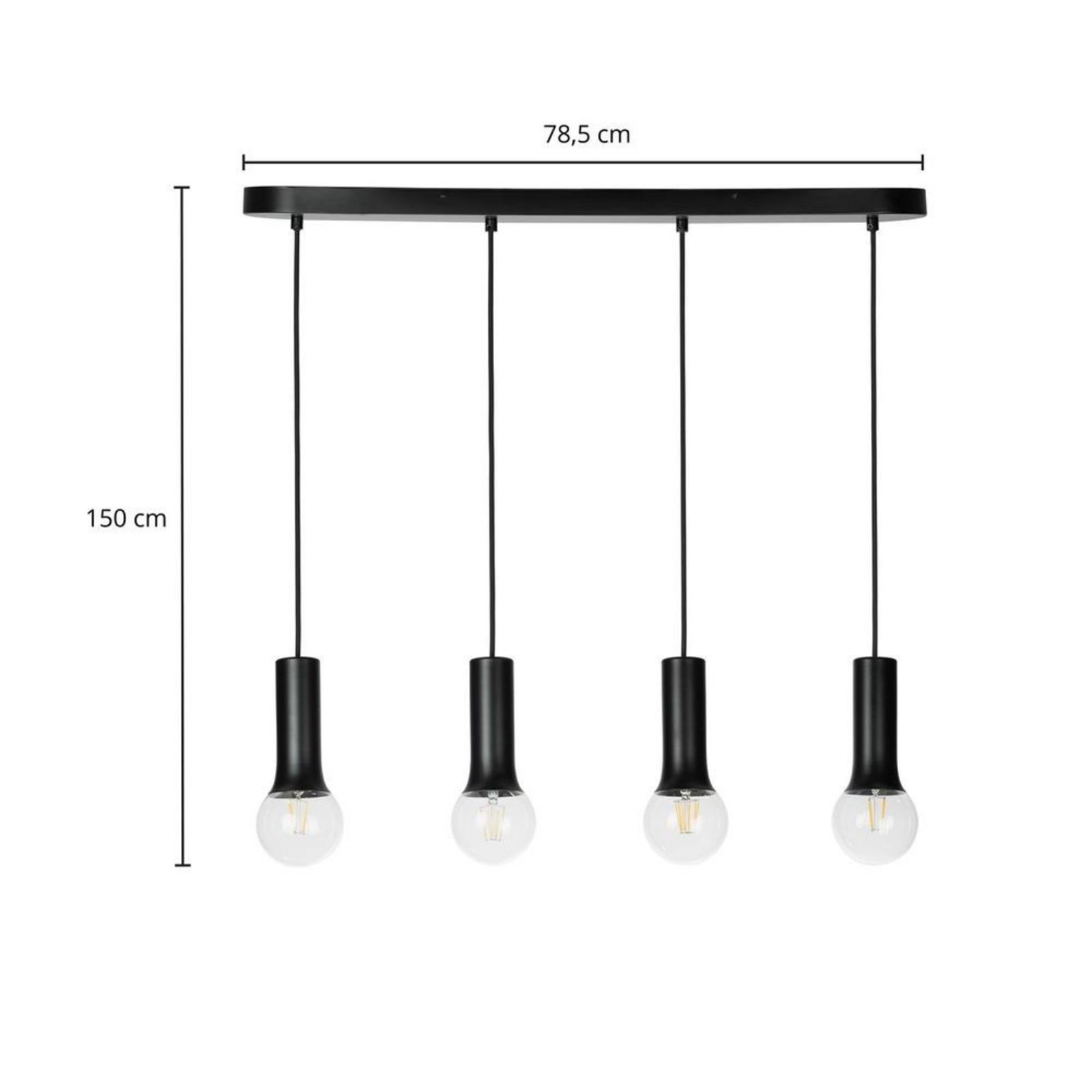 Fipas 4 Lustră Pendul Black - Lindby