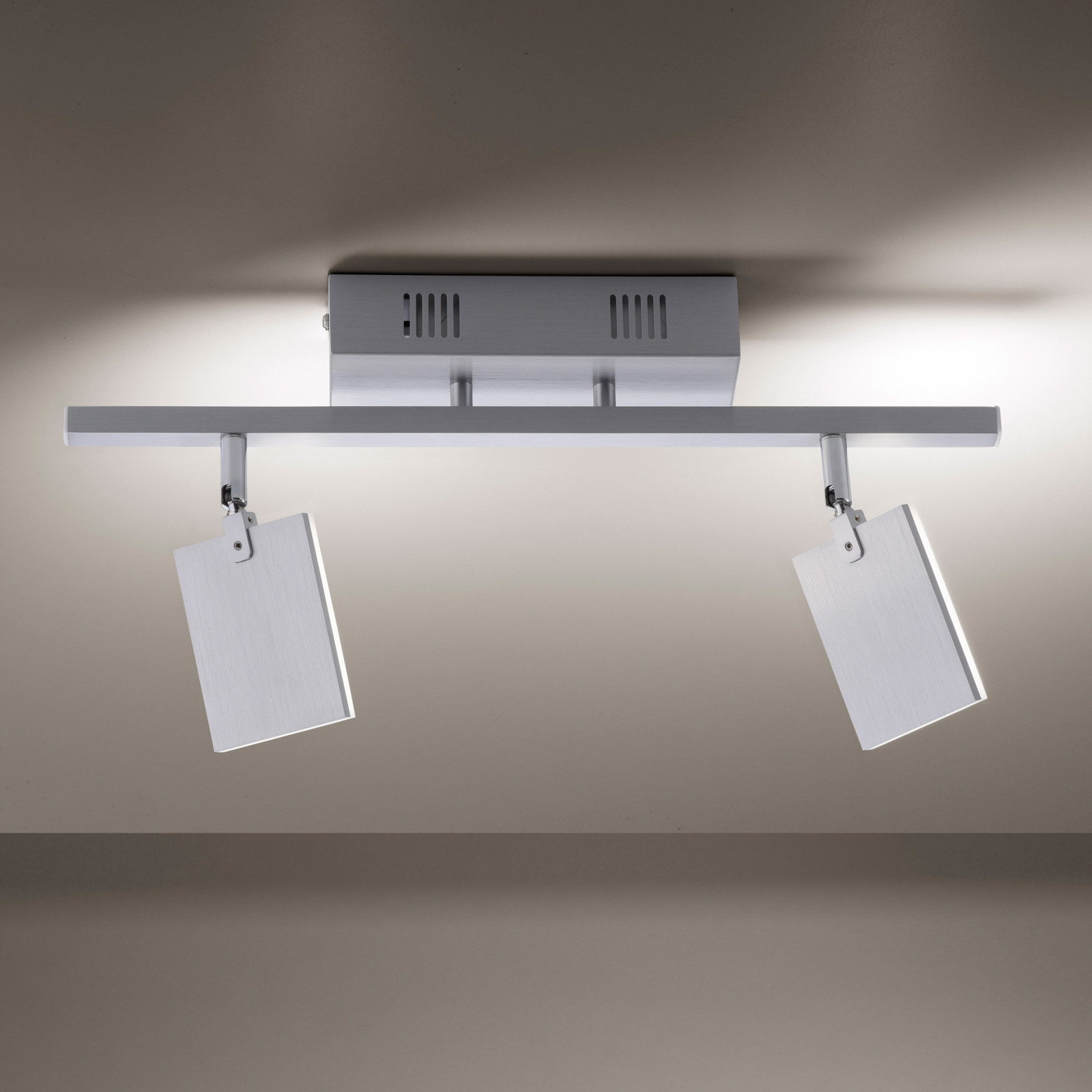 PURE Mira LED plafondlamp 2-lamps remote CCT alu