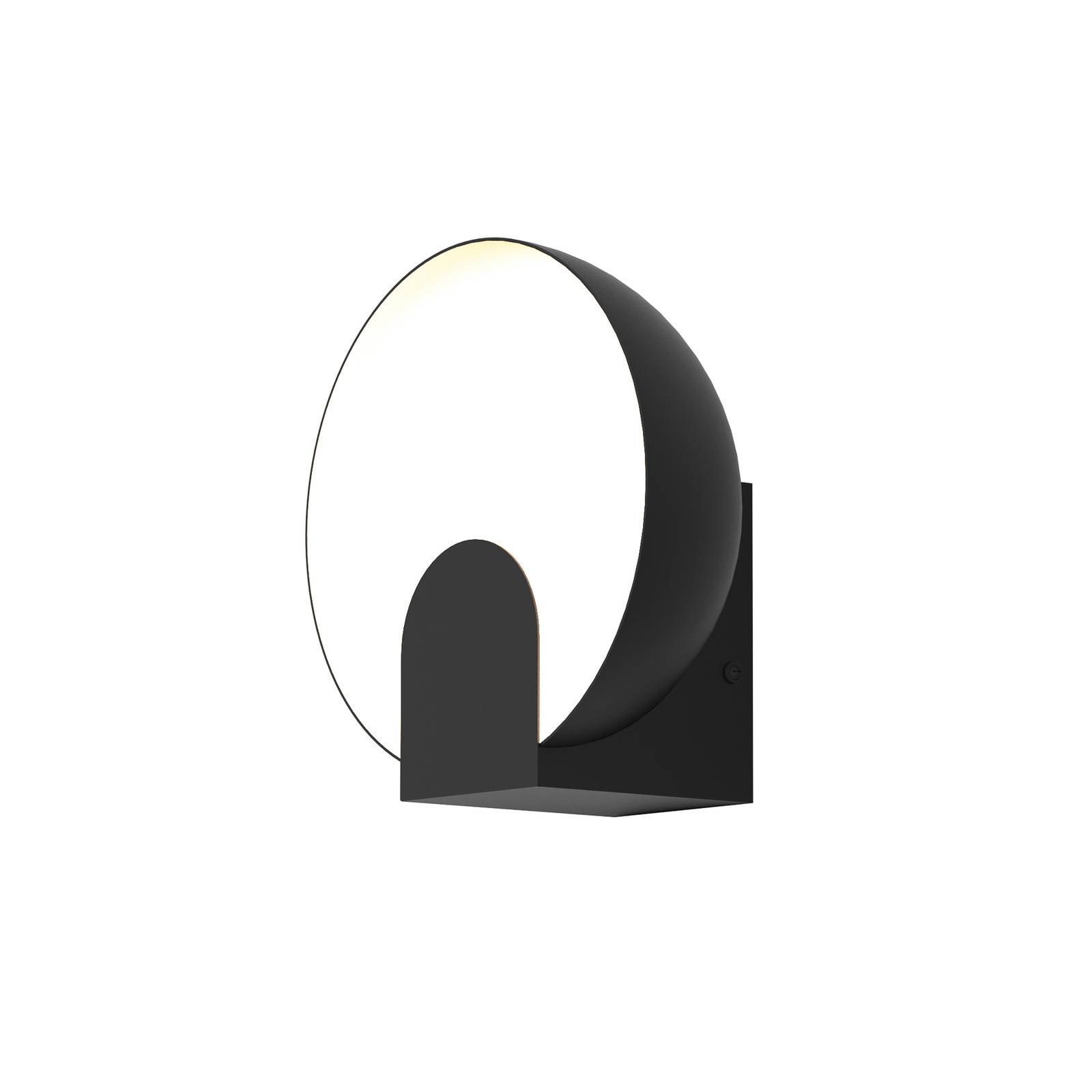LED-Wandleuchte Óculo, schwarz, Metall, indirektes Licht
