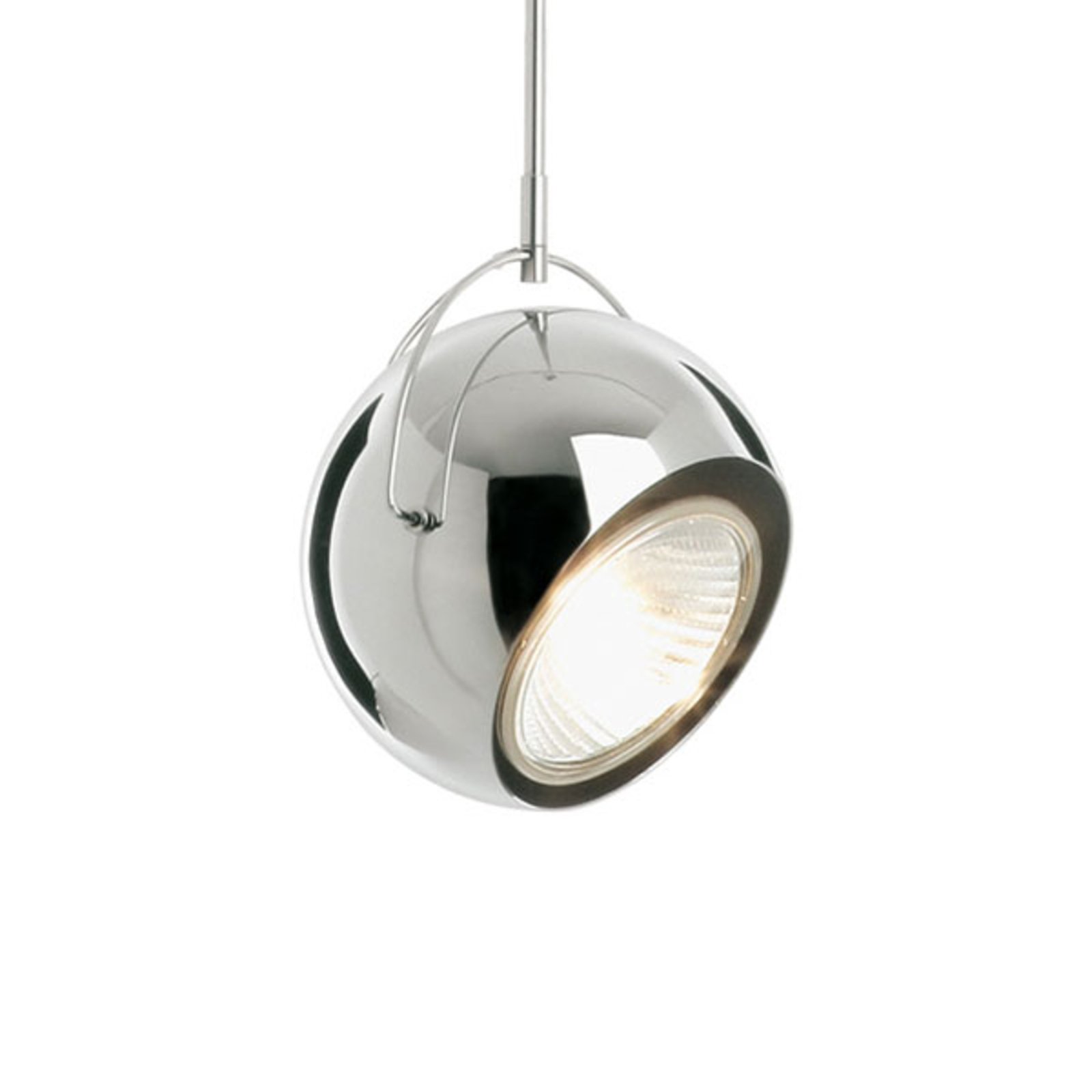 Fabbian Beluga Acél króm függő lámpa, Ø 14 cm