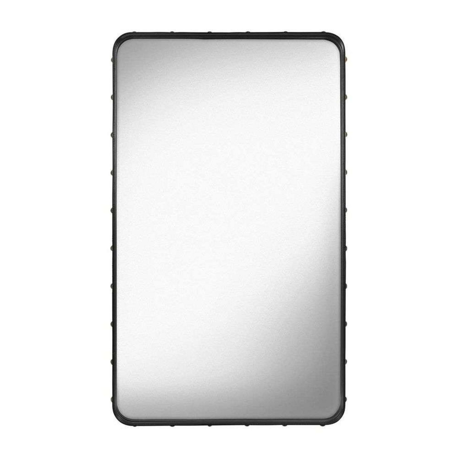 Adnet Wall Mirror Rectangular 65X115 Black Leather - GUBI