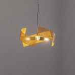 Candeeiro suspenso Euluna Moira, cor de ouro, Ø 50 cm, 3 luzes