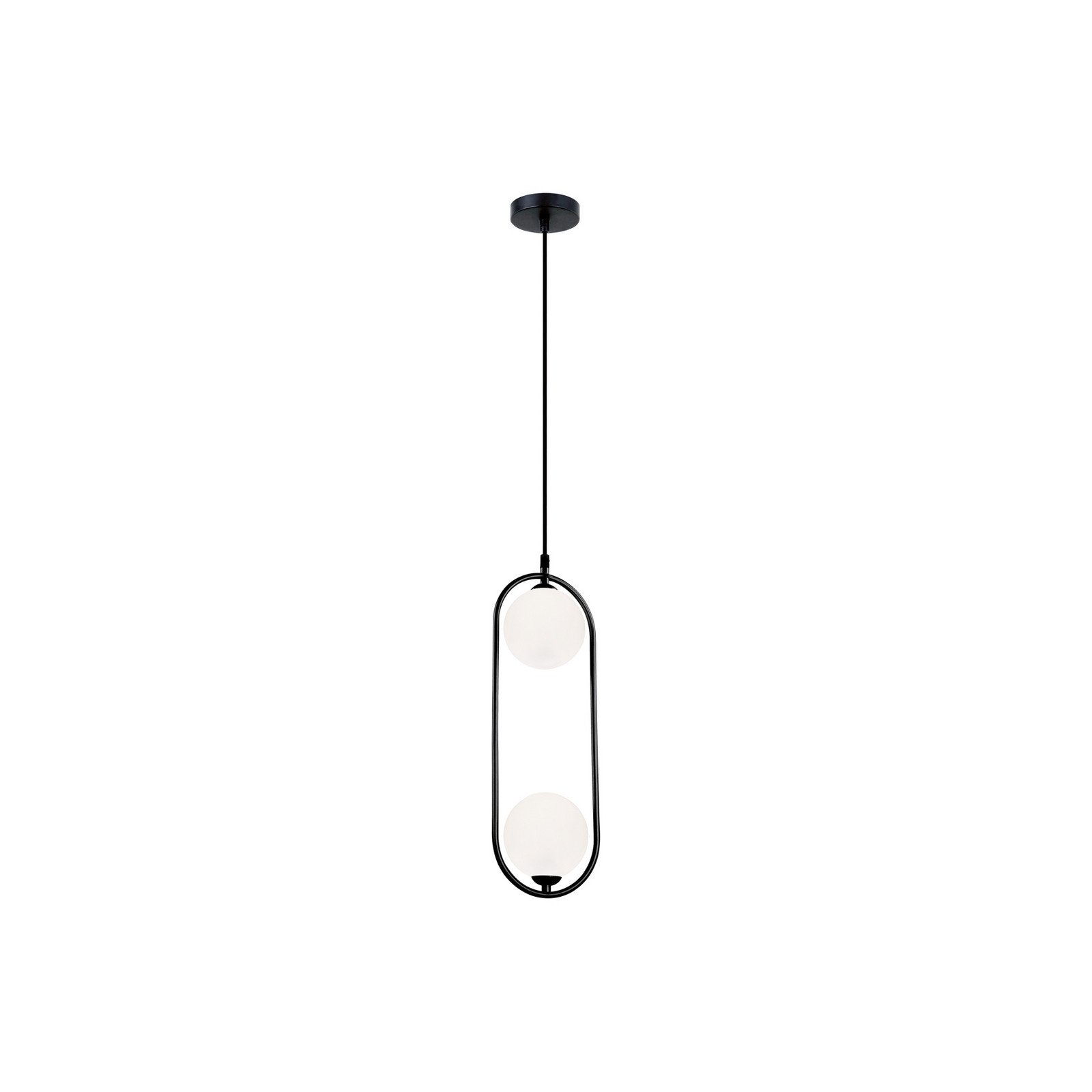 Fancy lampă suspendată 2 becuri negru