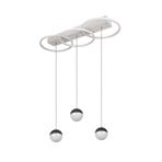 LED-Pendel Larino lang, hellgrau, Metall, CCT, Fernbedienung