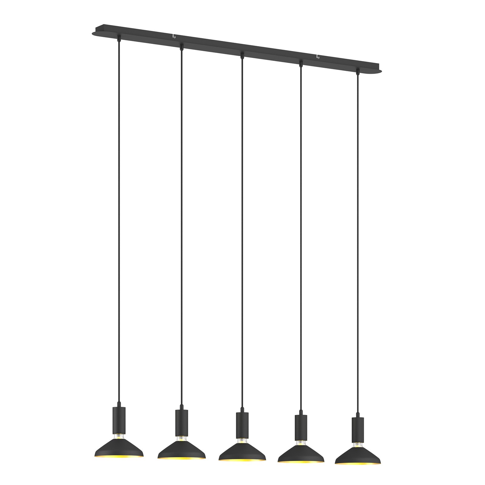 Arcchio Jaika suspension, à 5 lampes, noire