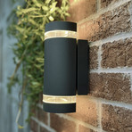 Außenwandlampe FOCUS ROUND, dunkelgrau, 24 cm, 2 x GU10 IP44