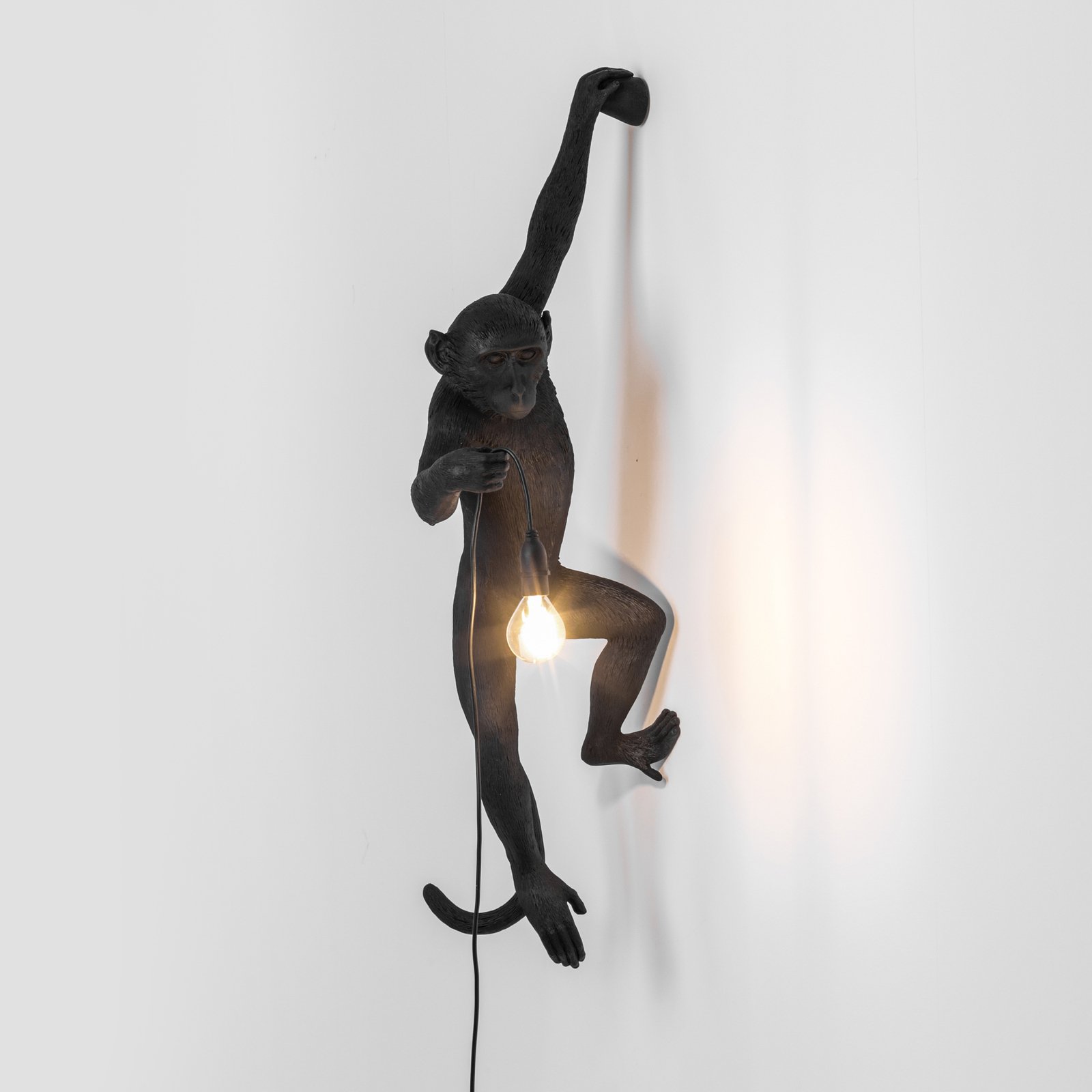 Monkey Hanging Candeeiro de Parede Exterior Left Black - Seletti