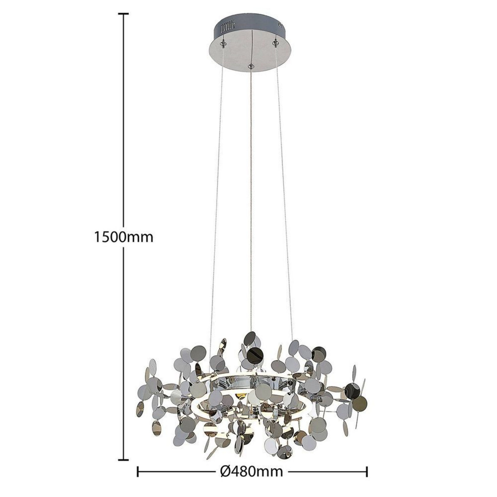 Glimmo LED Lustră Pendul Chrome - Lucande