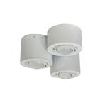 Lindby downlight Jyla, white, 4,200 K, 3-bulb, lens, GX53