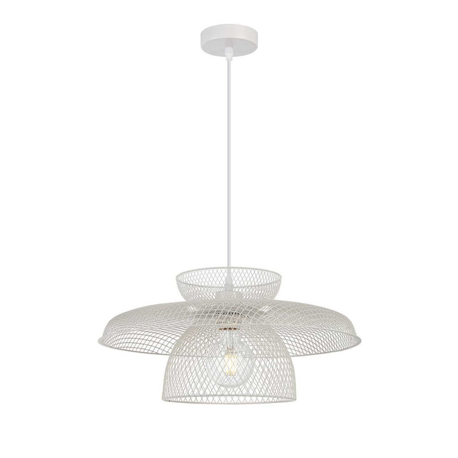 Viokef Lampă suspendată Maronti albă Ø 43 cm metal - Camera de zi / sufragerie - Modern